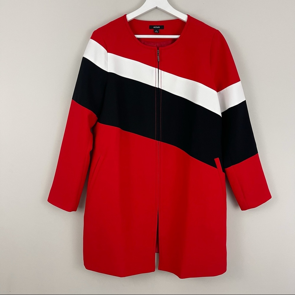 Alfani Color Blocked A-Line Jacket Full Zip Coat